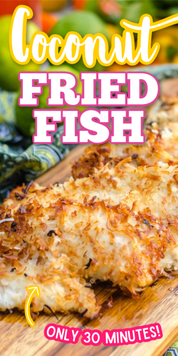 This Coconut Crusted Fried Fish recipe is a surefire way to add a little island flair to your day! Only a handful of pantry-ready ingredients and ready in under 30 minutes. It is one of the best fried fish recipes! #gogogogourmet #coconutfriedfish #easyfishrecipes #friedfishrecipes via @gogogogourmet