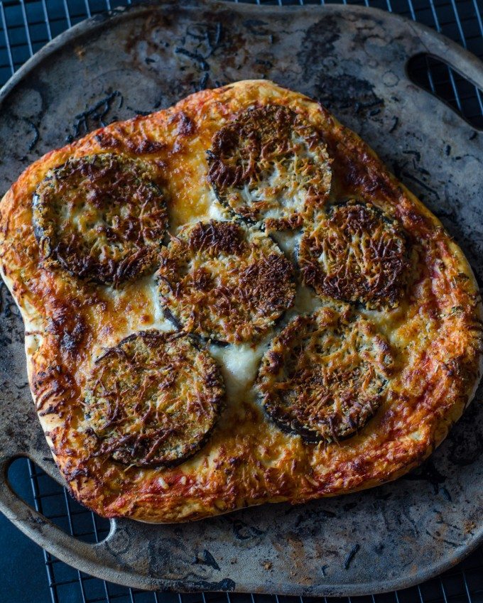 Eggplant Parmigiana Pizza| Go Go Go Gourmet @gogogogourmet