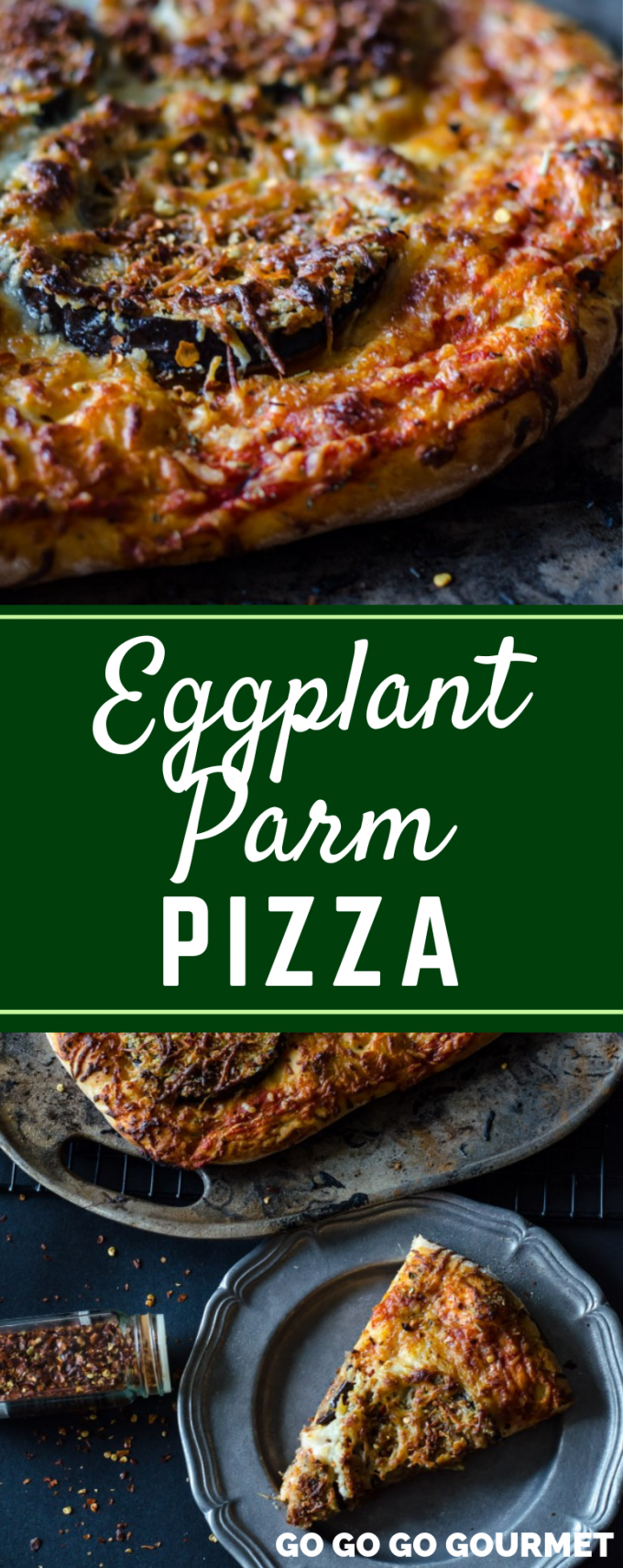 This easy Eggplant Parmigiana Pizza recipe is a delicious way to embrace the flavors of Italy! Full of authentic Italian flavor, this vegetarian dish is sure to become an instant family favorite! #gogogogourmet #eggplantparmigianapizza #eggplantparmigiana #eggplantparmesan via @gogogogourmet