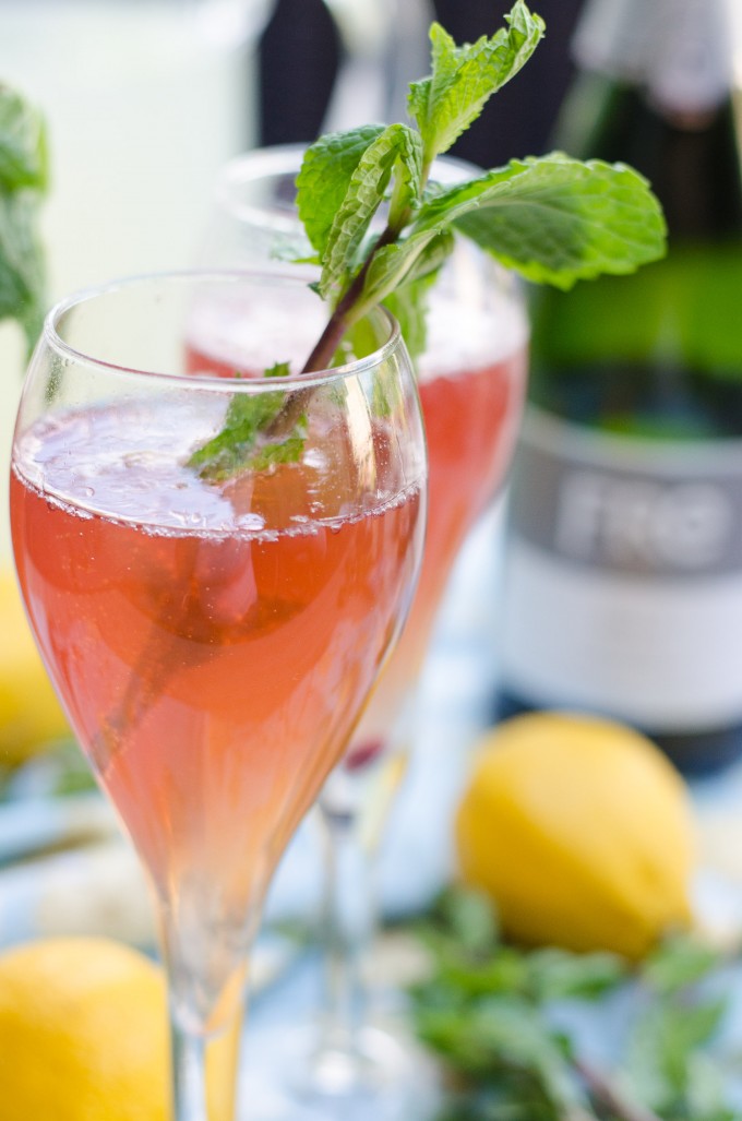 Fre Brut Champagne Pomegrante Lemon Sparkler Mocktail | Go Go Go Gourmet