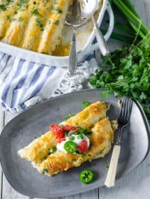 Poblano Chicken Enchiladas | Go Go Go Gourmet @gogogogourmet