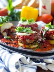 Grilled Polenta & Mozzarella-Stuffed Sausage Stacks | Go Go Go Gourmet @gogogogourmet