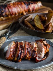 BBQ Bacon Wrapped Pork Tenderloin- great weeknight meal and only four ingredients! | Go Go Go Gourmet @gogogogourmet