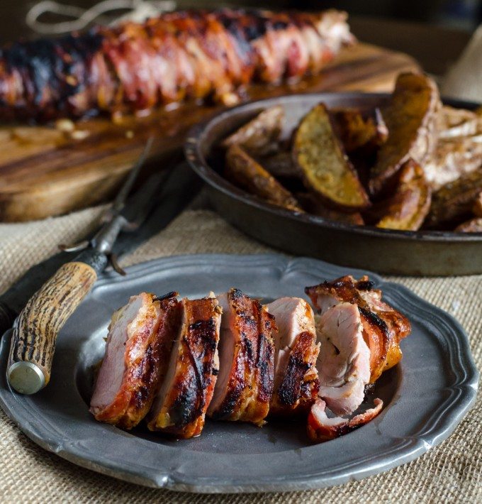 BBQ Bacon Wrapped Pork Tenderloin- great weeknight meal and only four ingredients! | Go Go Go Gourmet @gogogogourmet