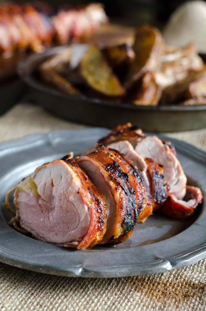 BBQ Bacon Wrapped Pork Tenderloin- great weeknight meal and only four ingredients! | Go Go Go Gourmet @gogogogourmet