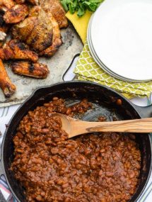 Spicy BBQ Baked Beans- a semi homemade side dish, perfect for all your summer cookouts! | Go Go Go Gourmet @gogogogourmet