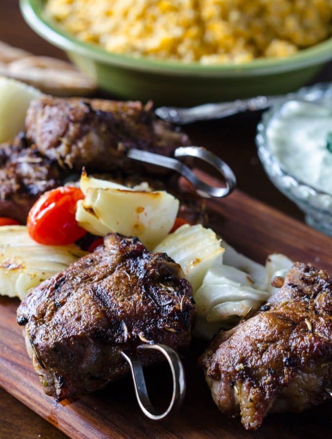 Grilled Greek Gyro Kabobs with Tzatziki Sauce | Go Go Go Gourmet @gogogogourmet