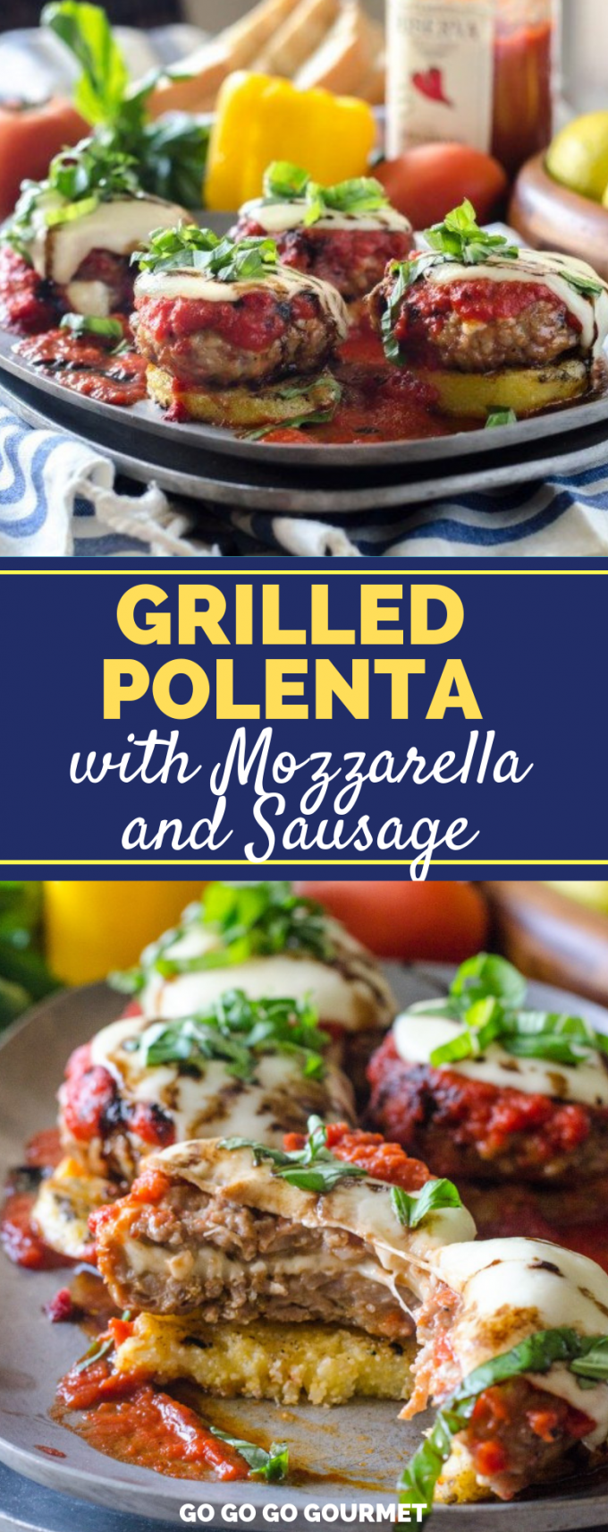 These Grilled Polenta cakes are exactly what you need to make this summer! Whether served as appetizers or dinners, this is one of the best polenta recipes ever! #gogogogourmet #grilledpolenta #griledpolentarecipe #bestgrilledpolentarecipe via @gogogogourmet