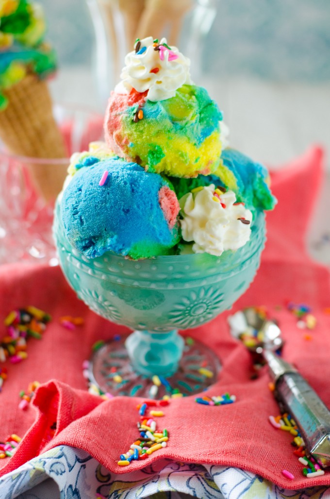 Homemade Rainbow Ice Cream - Bitz & Giggles