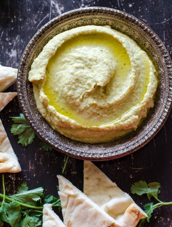 Thai Green Curry Hummus- a fast, easy and healthy snack! | Go Go Go Gourmet @gogogogourmet