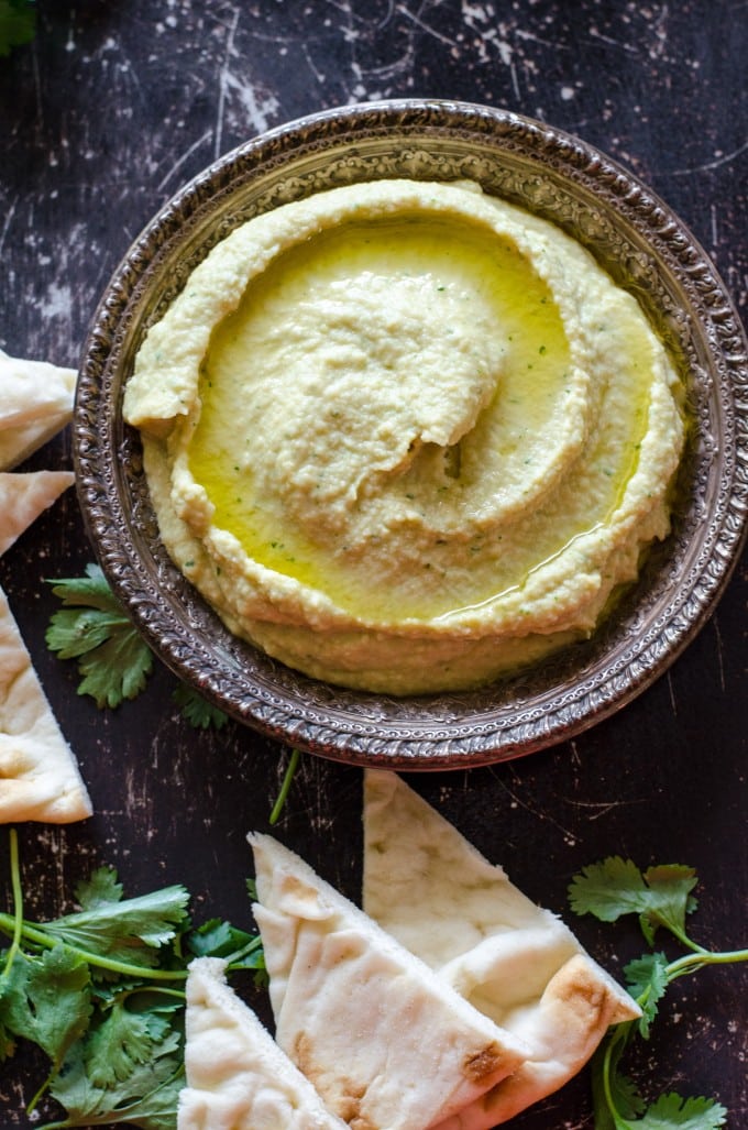 Thai Green Curry Hummus- a fast, easy and healthy snack! | Go Go Go Gourmet @gogogogourmet