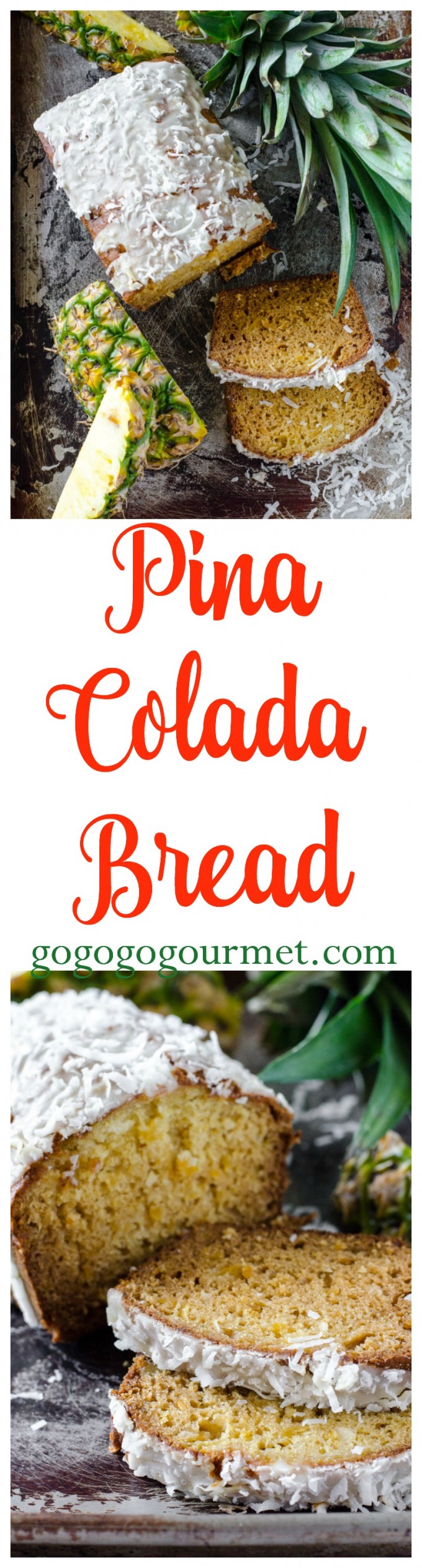 With its flavors of pineapple and coconut, this Pina Colada bread will take you to the tropics with every slice! | Go Go Go Gourmet @Go Go Go Gourmet
