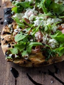 Grilled Flatbread with Prosciutto, Arugula, Goat Cheese & Balsamic | Go Go Go Gourmet @gogogogourmet