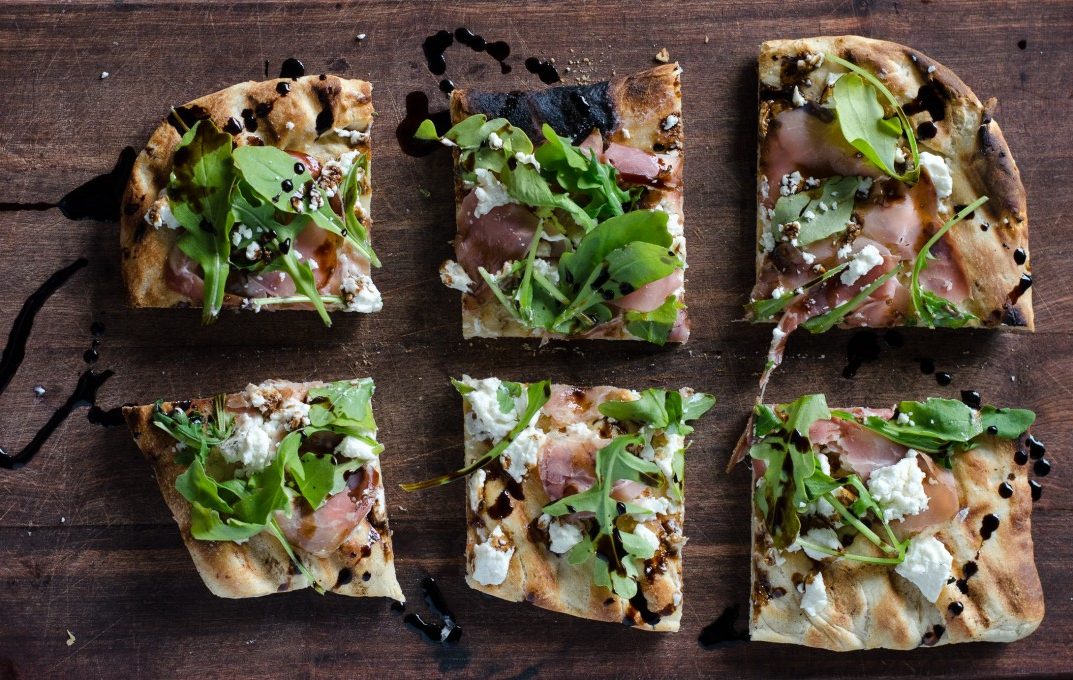 Grilled Flatbread with Prosciutto, Arugula, Goat Cheese & Balsamic | Go Go Go Gourmet @gogogogourmet