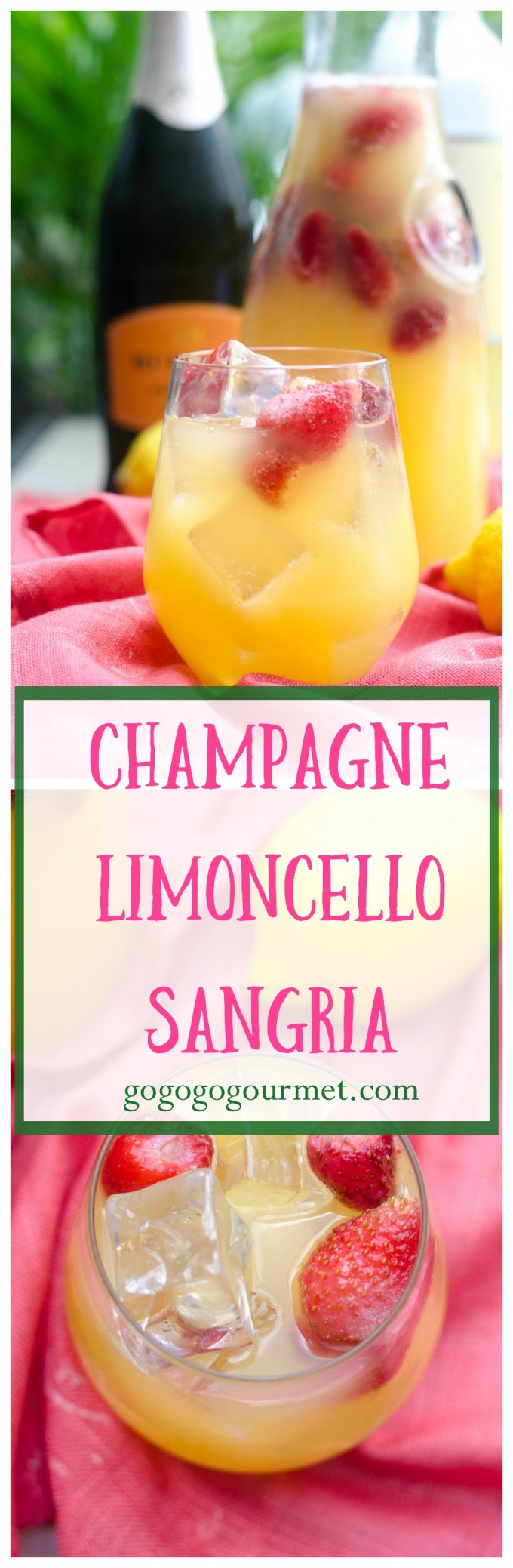 We're running out of summer, so make this fabulous summer refresher- Champagne Limoncello Sangria! | Go Go Go Gourmet @Go Go Go Gourmet via @gogogogourmet