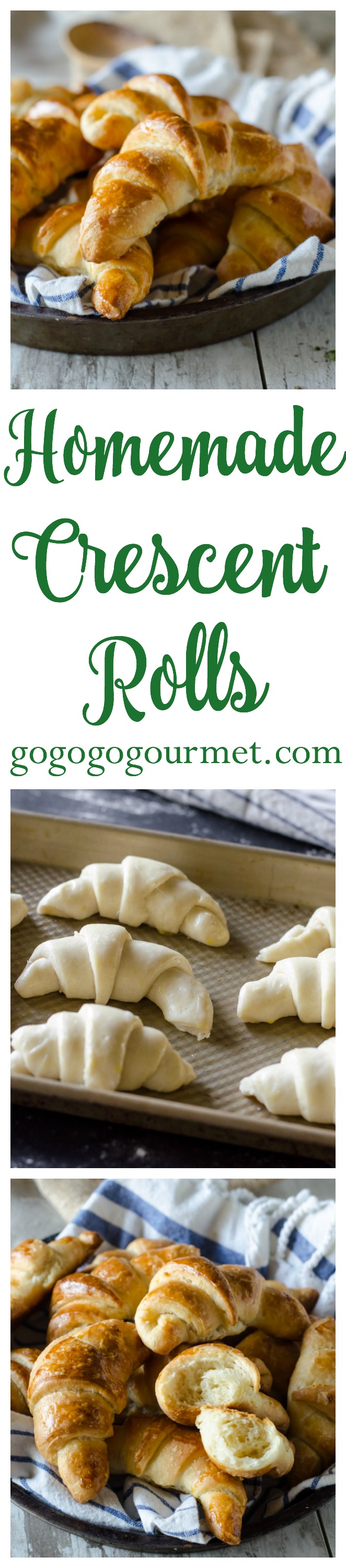 These homemade crescent rolls are easier than you think to make- most of the work is chilling time! You may never buy those pop-cans again! Homemade Crescent Rolls | Go Go Go Gourmet @Go Go Go Gourmet