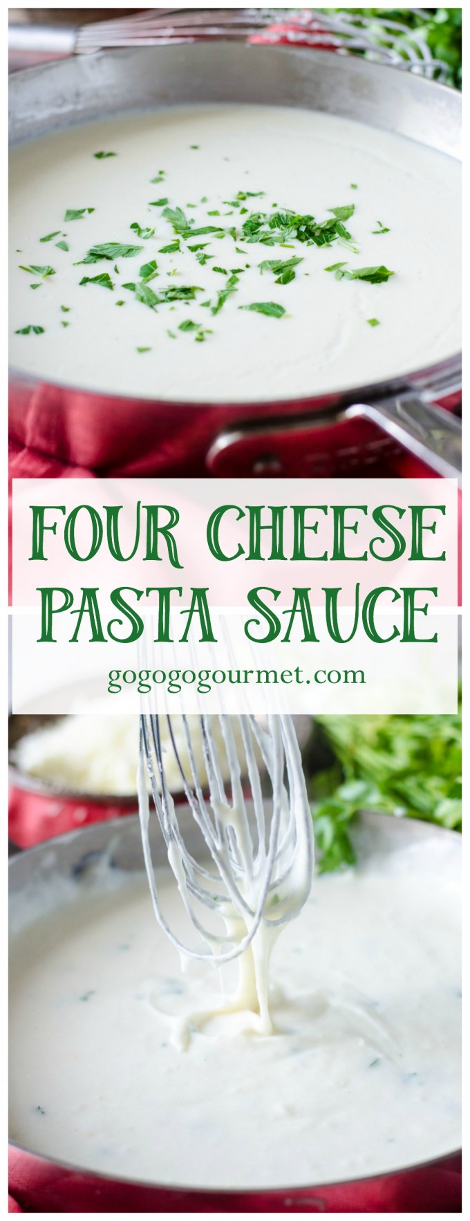 Try out this crazy-easy, uber creamy Italian Four Cheese Pasta Sauce! via @gogogogourmet