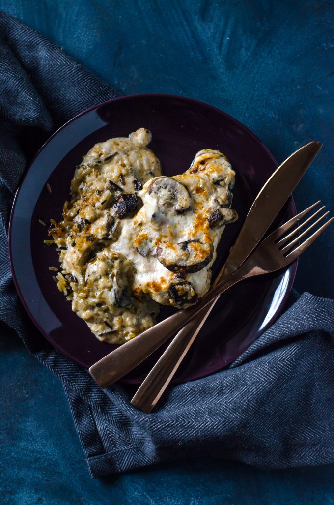 Creamy Chicken Casserole with Mushrooms and Wild Rice @gogogogourmet