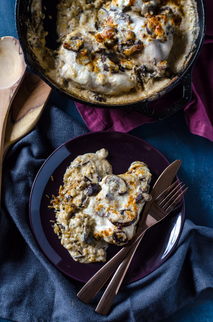 Creamy Chicken Casserole with Mushrooms and Wild Rice @gogogogourmet
