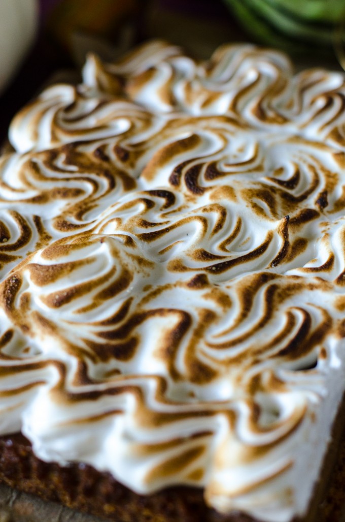 Apple Butter Pumpkin Pie Bars with Marshmallow Meringue @gogogogourmet