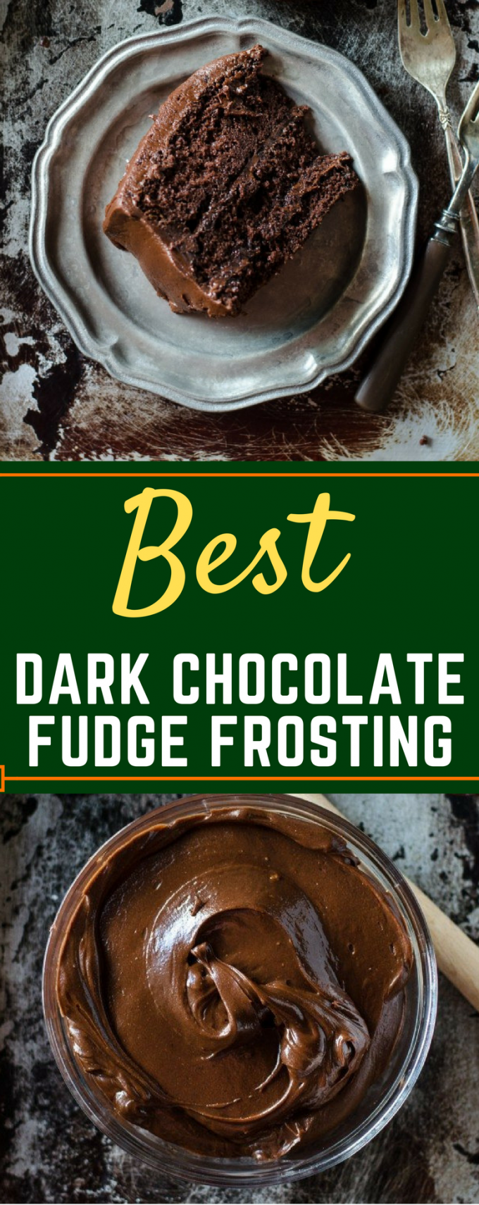 This is the BEST homemade Dark Chocolate Fudge Frosting recipe! It's perfect to top brownies, frost a yellow cake, or just eat by the spoon! You won't believe how easy it is to make homemade chocolate icing! #homemadechocolatefrosting #darkchocolatefudgefrosting #easydessertrecipes #gogogogourmet via @gogogogourmet