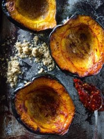 Baked Acorn Squash with Brown Sugar and Chile | @gogogogourmet