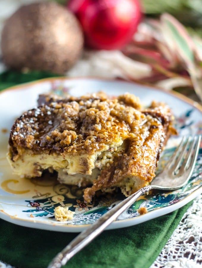 Overnight Eggnog French Toast Casserole | @gogogogourmet