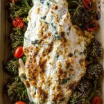 One Pan Baked Grouper with Broccolini and Tomatoes | @gogogogourmet