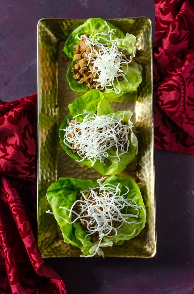 Stir Fry Chicken Lettuce Wraps (PF Chang's Copycat) | @gogogogourmet