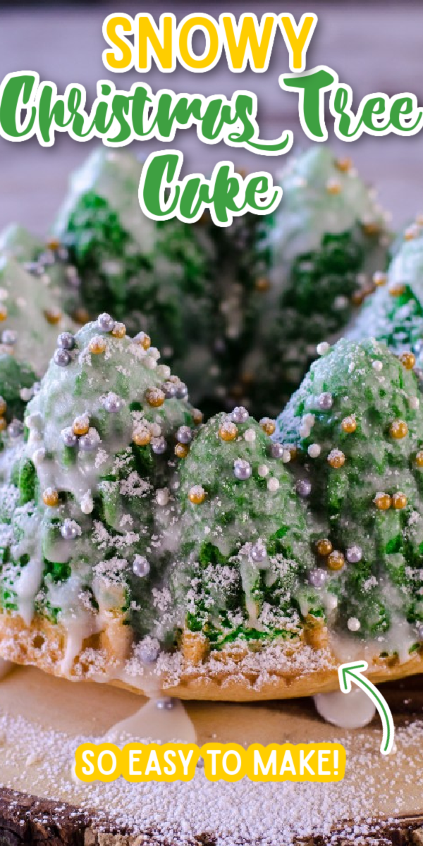 If you're wondering how to make a showstopping dessert for Christmas, look no further! A special pan makes decorating this Snowy Christmas Tree Cake so easy. Using a simple decoration like sprinkles, you can make this recipe look amazing - even without fondant! You can even add your own ideas to spice it up! #gogogogourmet #snowychristmastreecake #christmasdesserts #christmasdesserts via @gogogogourmet