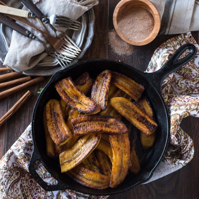 This Fried Plantains recipe is completely phenomenal- not to mention easy! Only three, maybe four, ingredients go into these melt-in-your-mouth sweet plantains!