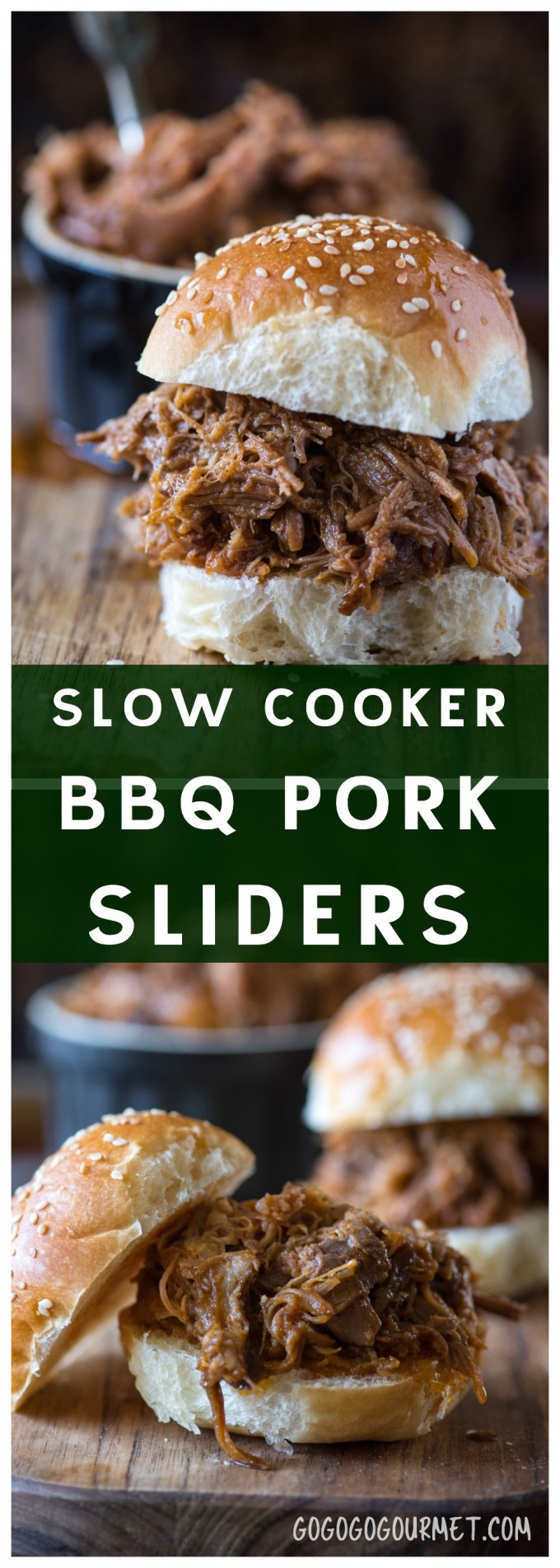 Slow Cooker BBQ Pulled Pork Sliders- a total breeze and amazingly delicious, thanks to my secret sauce ingredient! | via @gogogogourmet