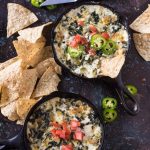Spicy Jalepeño Spinach Cheese Dip is a quick and easy appetizer- you'll love this spicy twist on a cheesy classic! @gogogogourmet