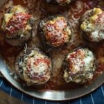 Cheesy Sausage Stuffed Mushrooms- a quick, yet versatile, dish that works as an appetizer or a side dish! | @gogogogourmet