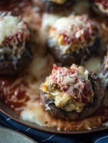 Cheesy Sausage Stuffed Mushrooms- a quick, yet versatile, dish that works as an appetizer or a side dish! | @gogogogourmet