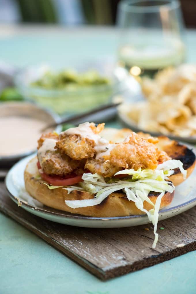 Po boy sandwich on a plate