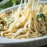 Cheesy Chicken Spaghetti- a fast and easy weeknight meal using rotisserie chicken! | @gogogogourmet