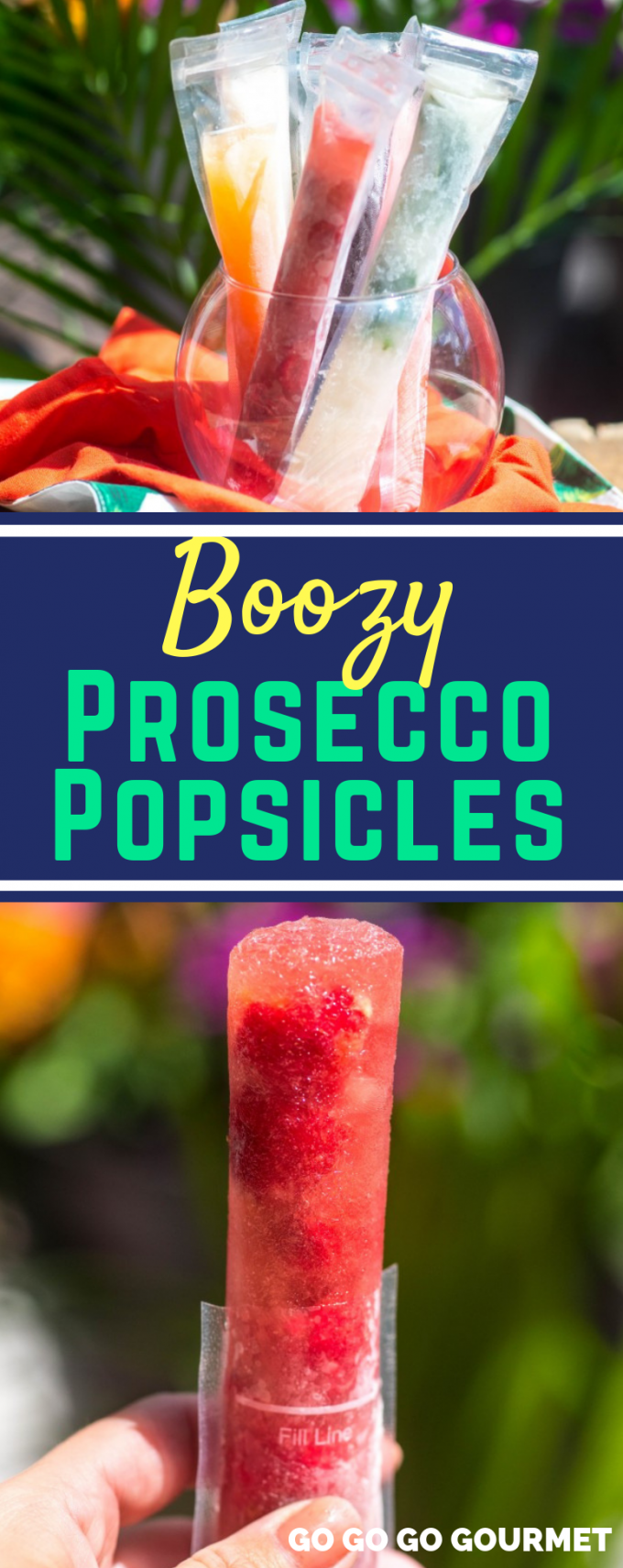 Forget the vodka, these Prosecco Popsicle recipes will be your new favorite summer cocktails! Made with alcohols like rum and champagne, these fun, adult ice pops are so easy and refreshing! #adultpopsicles #summercocktails #proseccopopsicles #gogogogourmet via @gogogogourmet