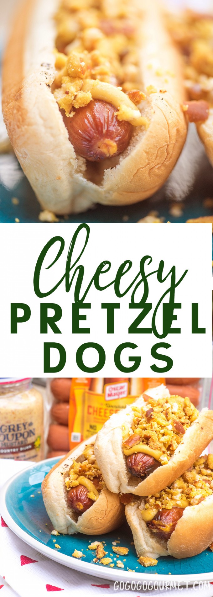 These Cheesy Pretzel Dogs are a fast and easy summer dish that have a surprising burst of flavor, sure to be a hit with kids!