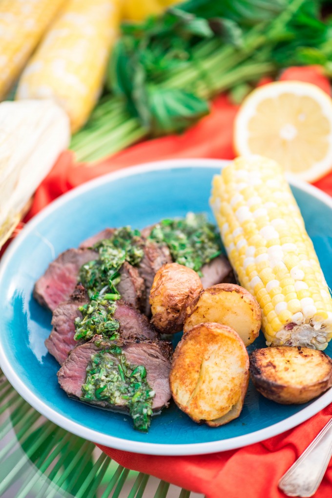 Lemon Basil Gremolata with Grilled Beef Tenderloin for a fresh, summery meal that's good any time of year! | @gogogogourmet