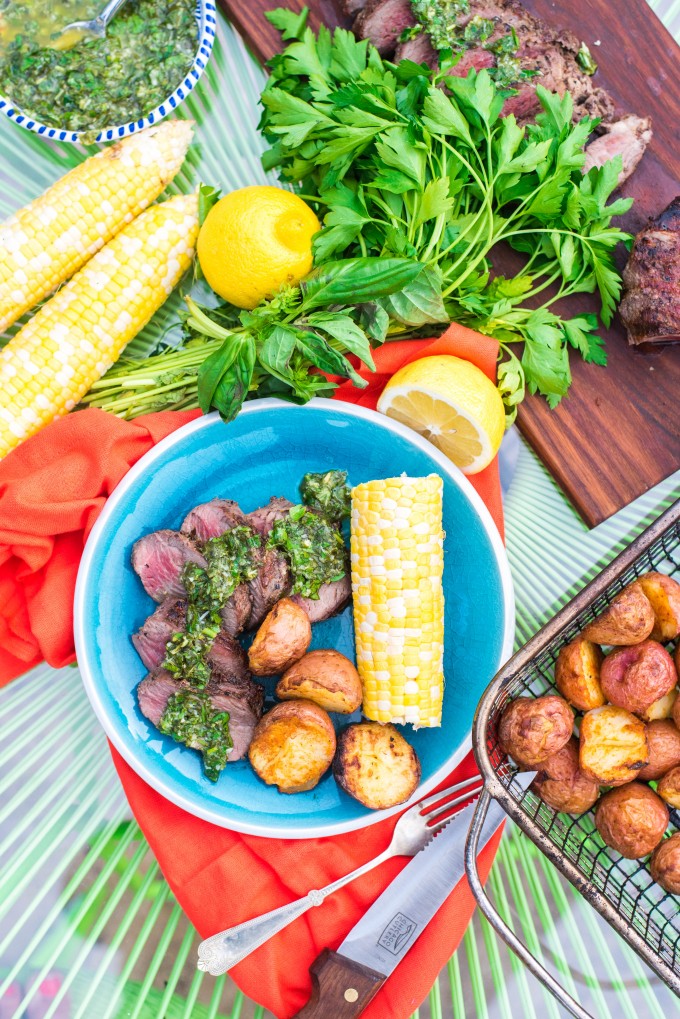 Lemon Basil Gremolata with Grilled Beef Tenderloin for a fresh, summery meal that's good any time of year! | @gogogogourmet