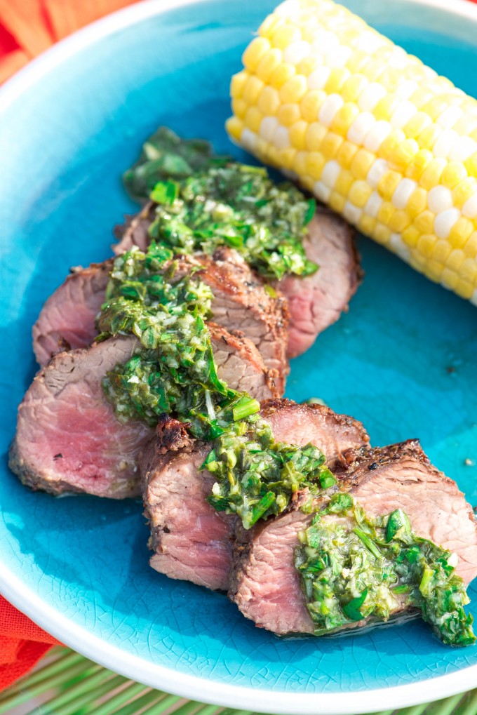 Lemon Basil Gremolata with Grilled Beef Tenderloin for a fresh, summery meal that's good any time of year! | @gogogogourmet