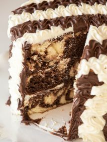 Black and White Stripe Marble Cake | @gogogogourmet