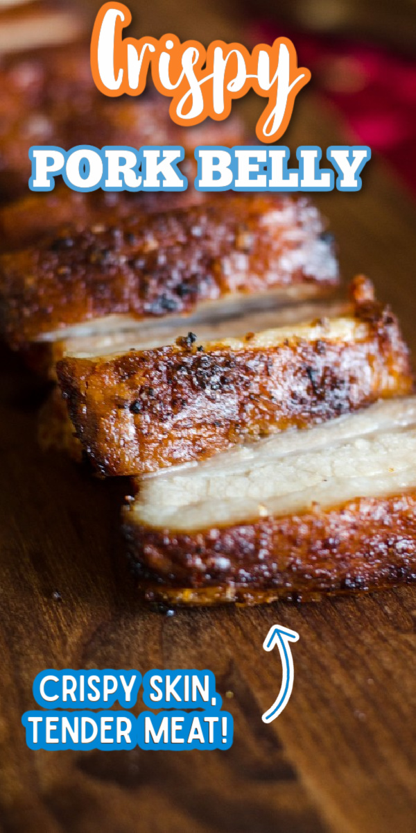This Crispy Pork Belly is marinated in Asian flavors, then roasted with a salt crust for crispy skin and tender meat. No scoring required! via @gogogogourmet