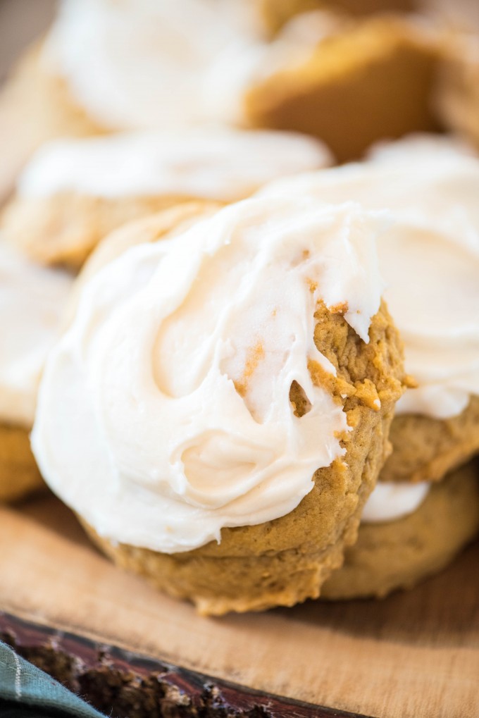 Stack of easy pumpkin cookies from scratch