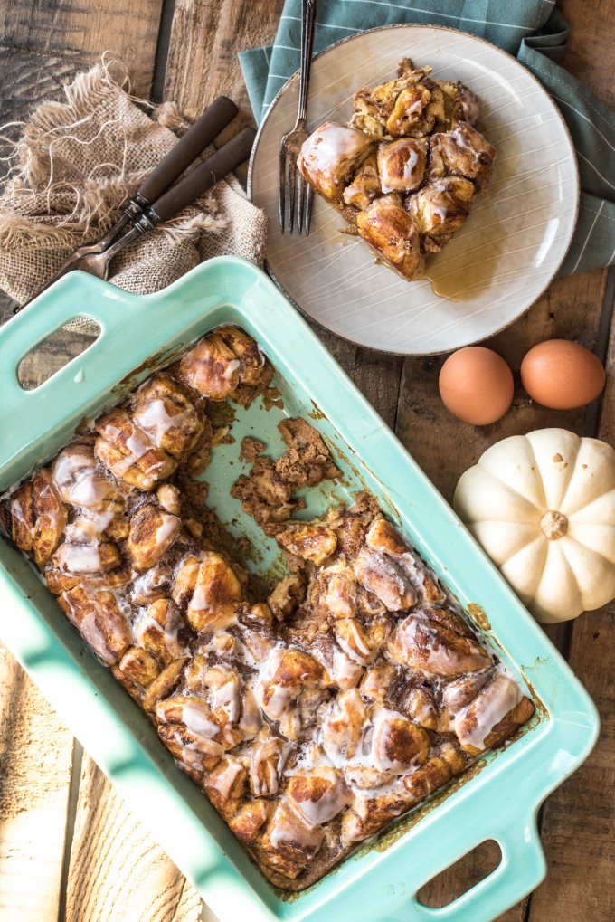 Pumpkin Cinnamon Roll French Toast Casserole Go Go Go Gourmet