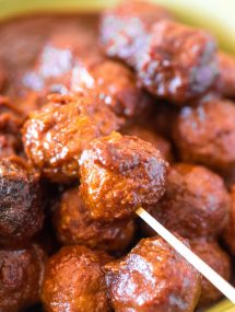 Crockpot Meatballs in a spicy and robust bbq sauce - new years eve party food