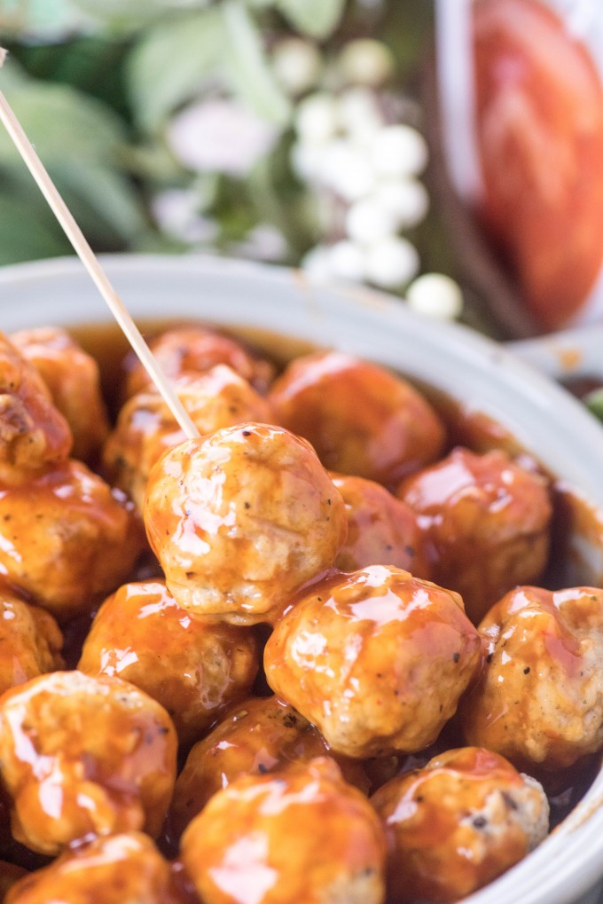 Hot Honey Glazed meatballs from Farm Rich