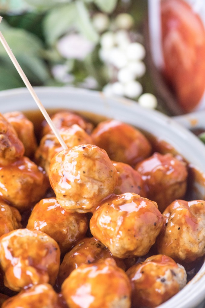 Hot Honey Glazed meatballs from Farm Rich