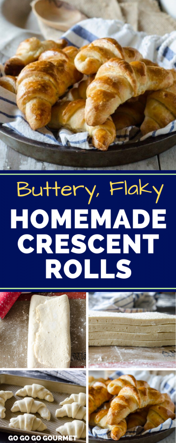 Collage of how to make crescent rolls for Pinterest